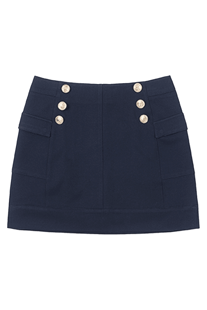 하이웨스트 스커트_네이비(XS)