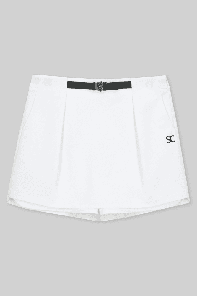 여성 SC 로고 벨트 H라인 스커트