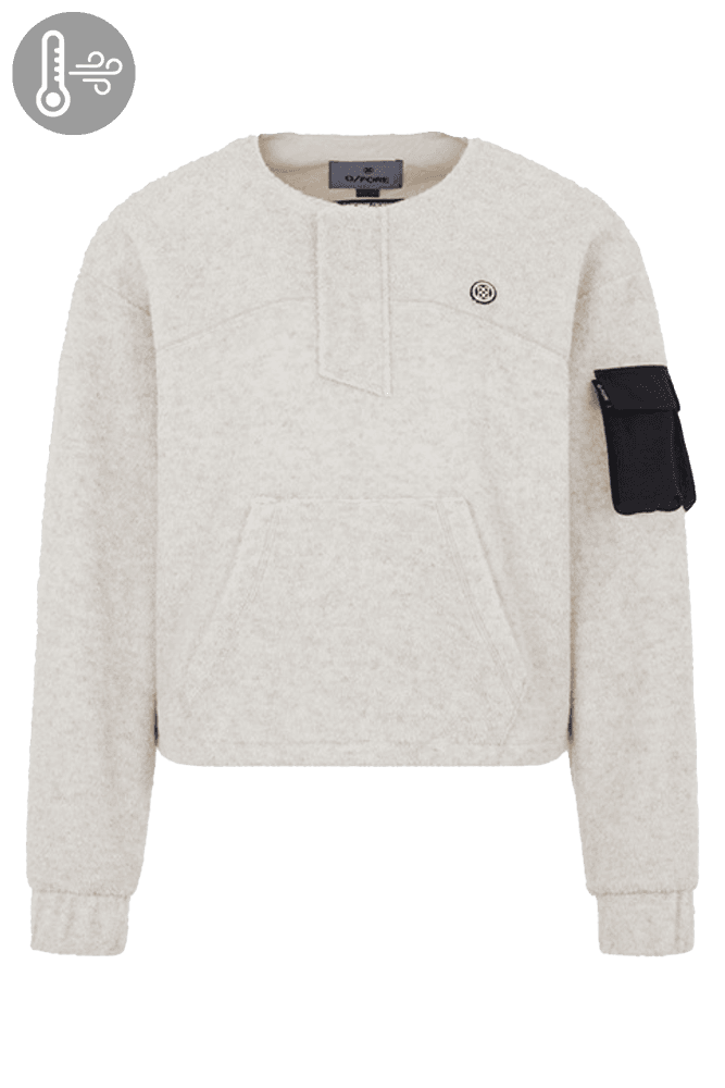 부클 쿼터 반집업 아이보리