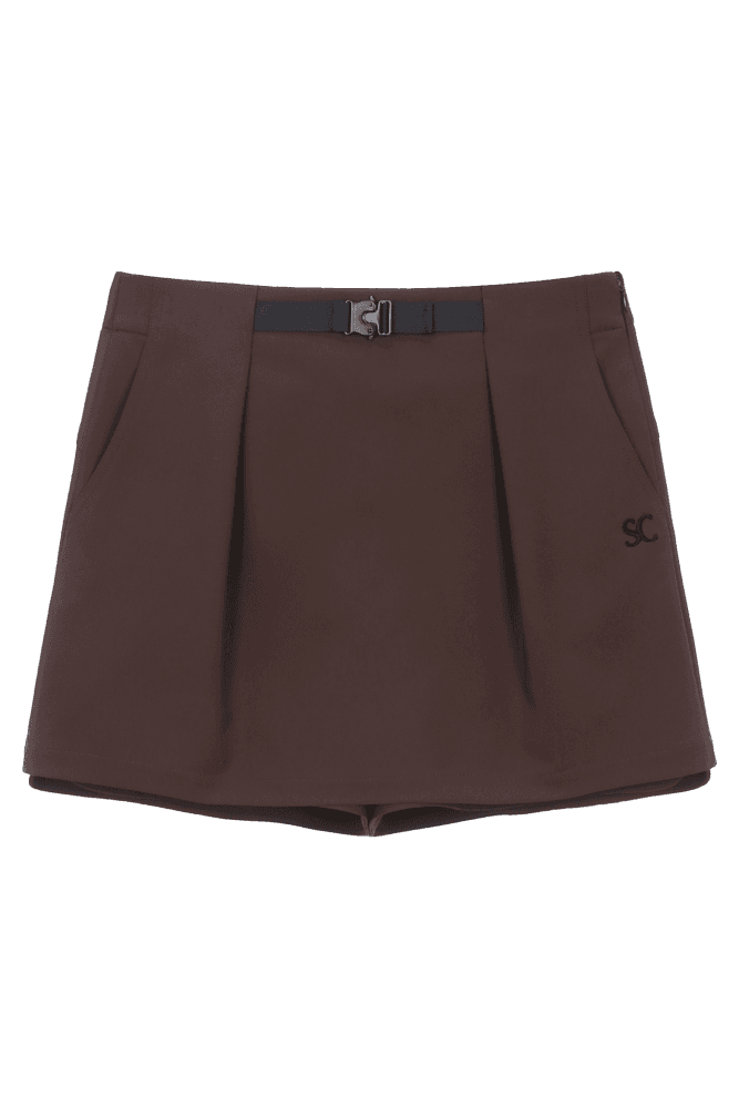 여성 SC 로고 벨트 H라인 스커트