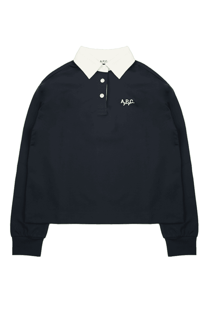 [APC]  배색 카라 티셔츠 네이비