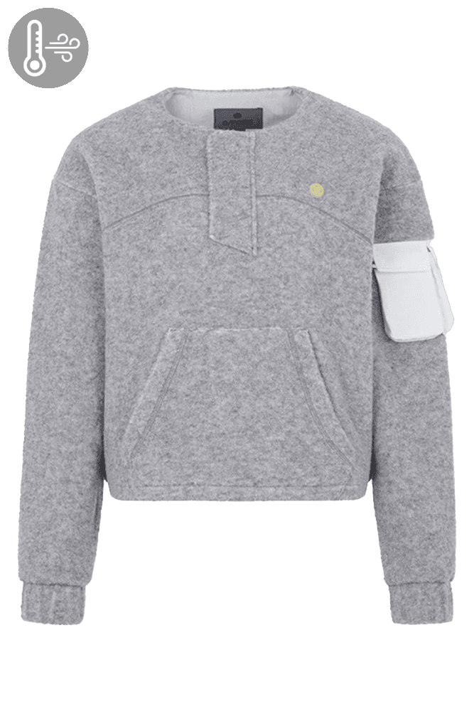 부클 쿼터 반집업 그레이