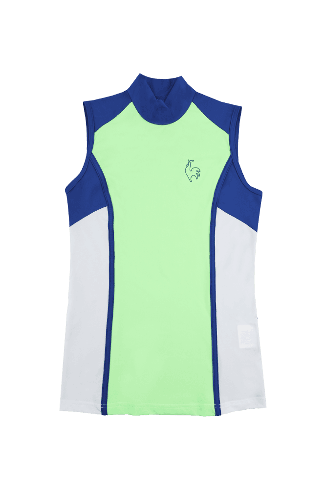 배색 포인트 반목 민소매_형광그린(XS)