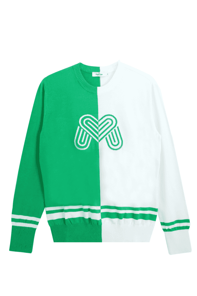 하프 앤 하프 라운드 니트