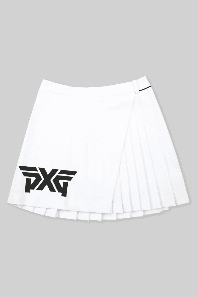 사이드 백 플리츠 스커트 화이트