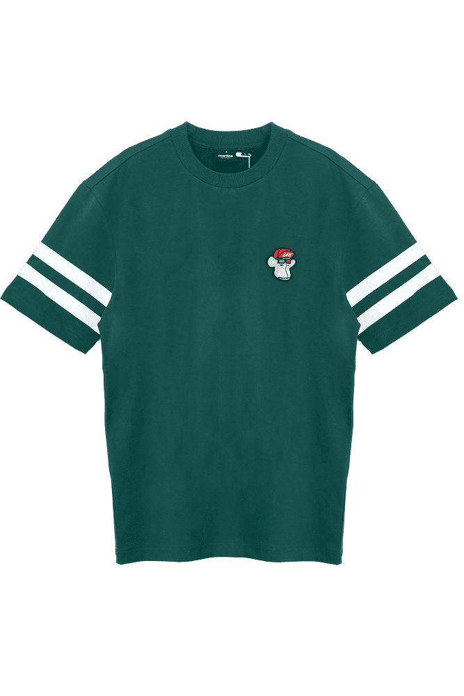 남성 라인 포인트 라운드 티셔츠