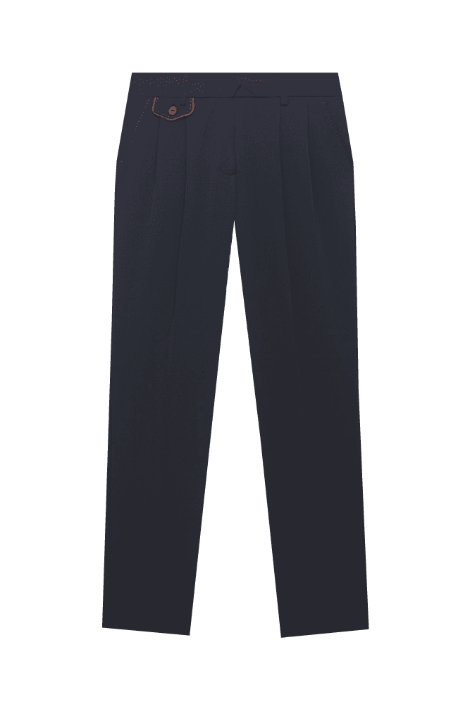 투턱 포인트 롤업 팬츠