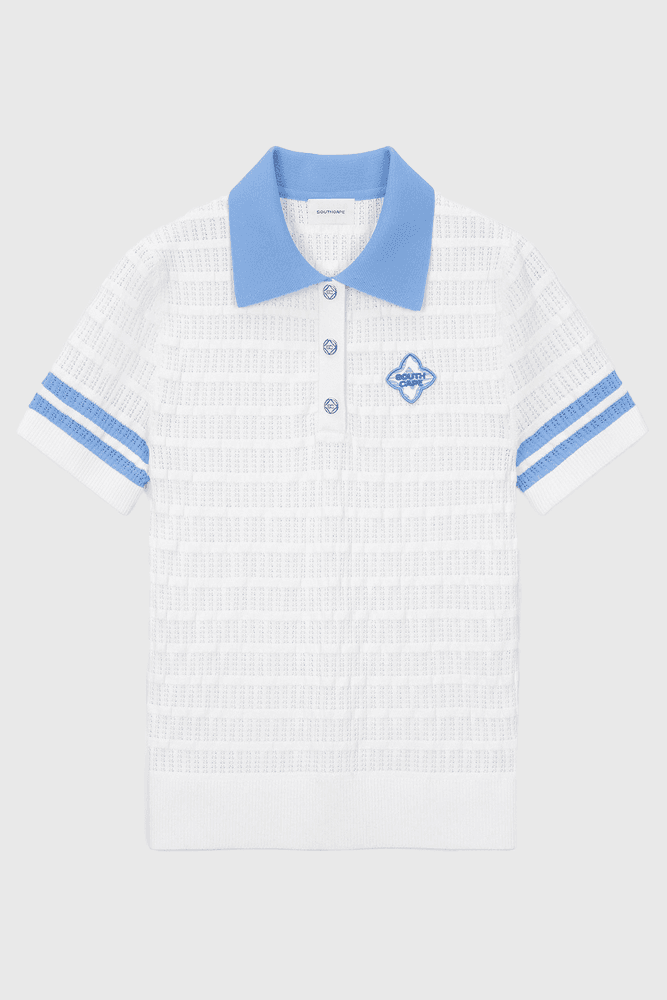 배색 칼라 반팔 티셔츠