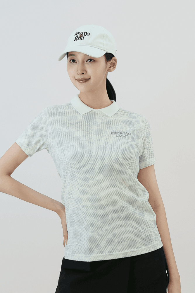 [빔즈골프] 플라워 카라 반팔티 GRAY