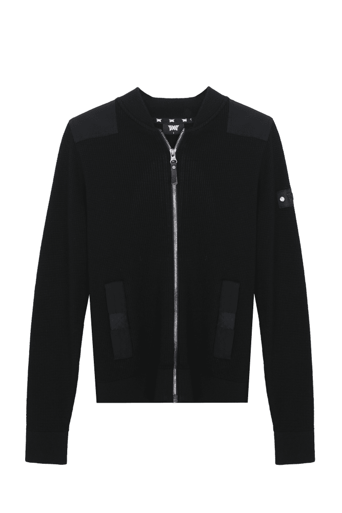 숄더패치 니트 자켓