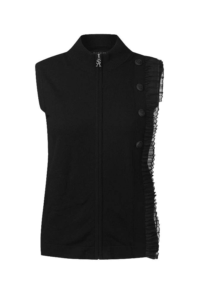 여성 레이스 집업 니트 베스트