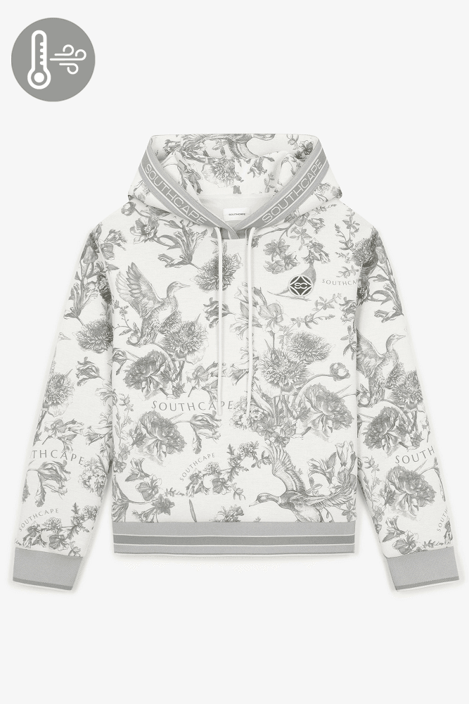 플로럴 프린트 긴팔 후드