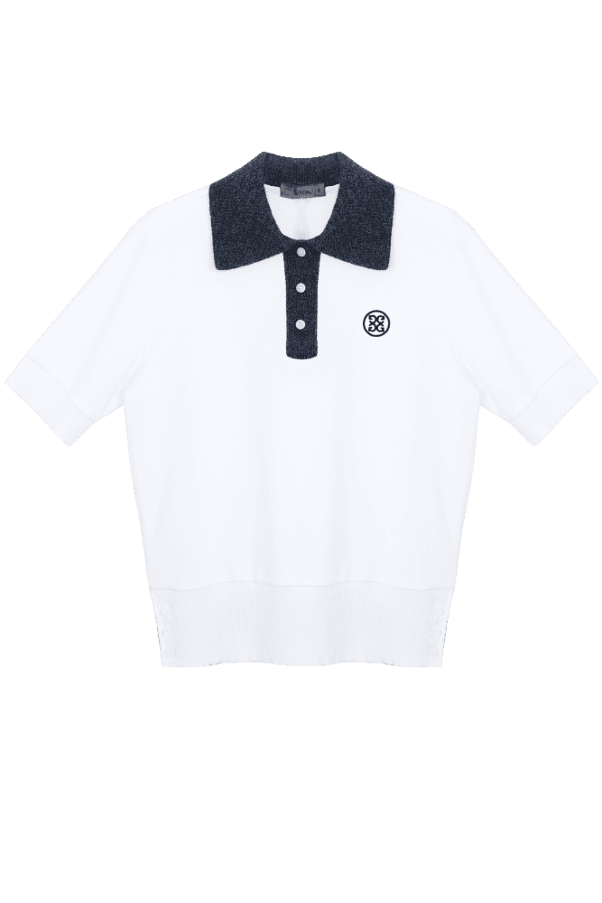 컬러 콘트라스트 숏 슬리브 티셔츠