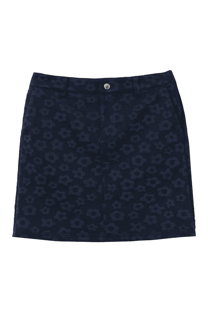 [빔즈골프] 플라워 자카드 스커트 NAVY