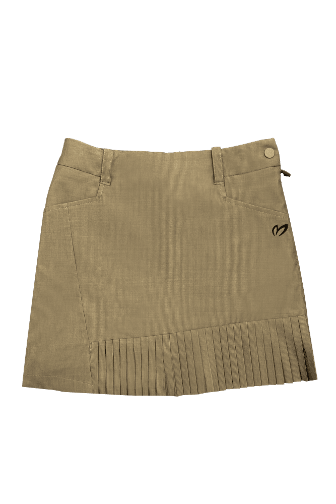 언발 플리츠 스커트_베이지(XS)