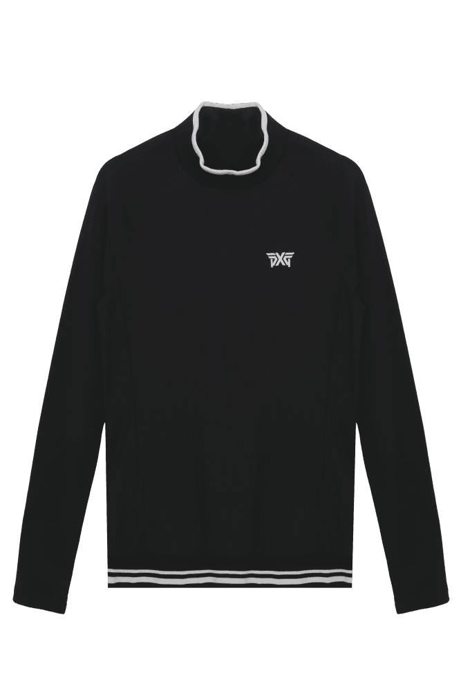 블랙 터틀넥 티셔츠