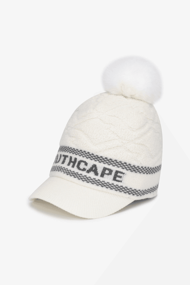 로고 니트 캡