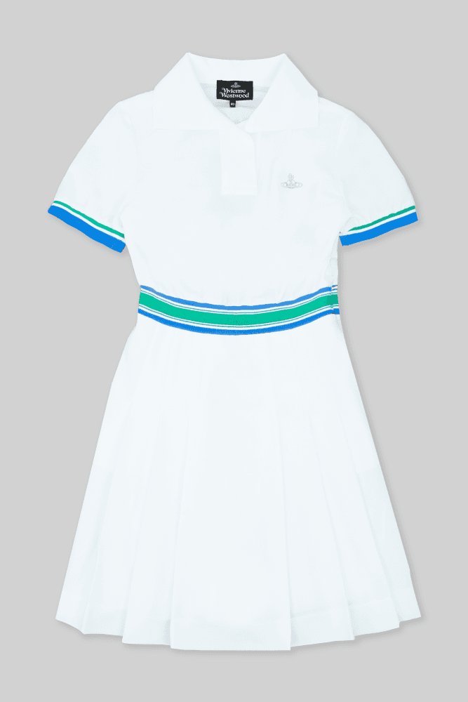 ORB 배색 오픈 카라 원피스