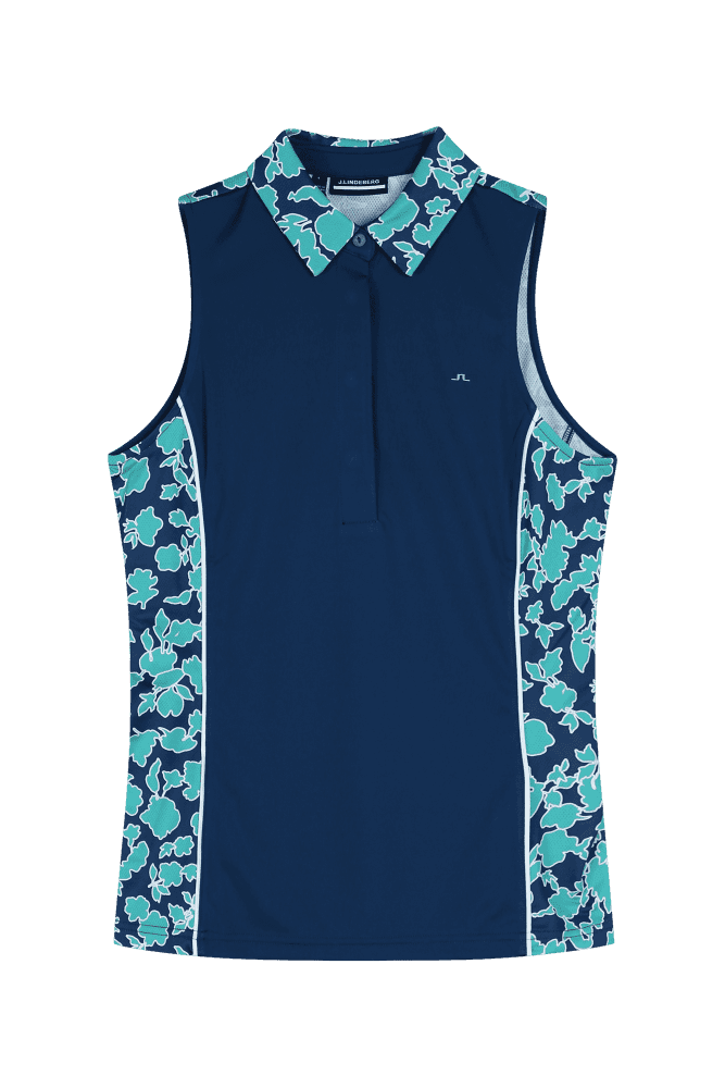 플라워 패턴 슬리브리스