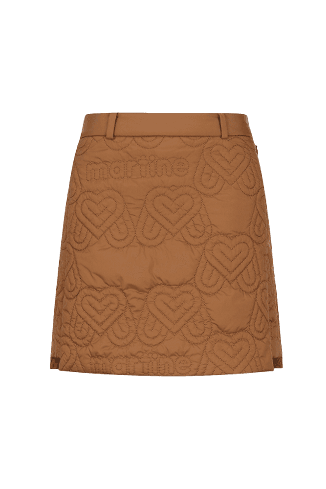 로고 퀄팅 컬롯 스커트