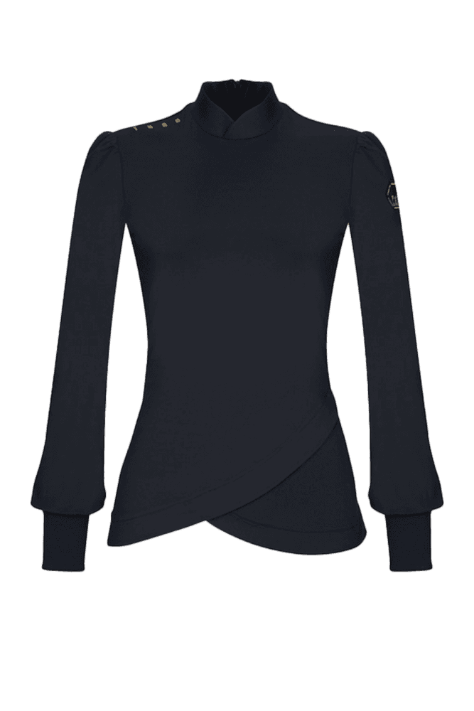 라운드-헴 블라우스