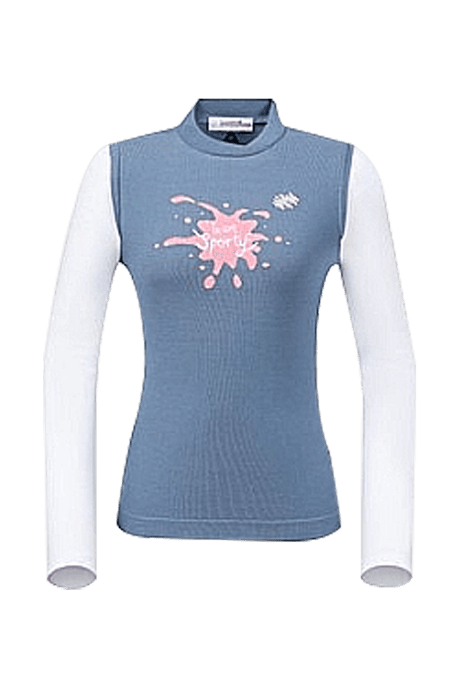 조끼 배색 긴팔 티셔츠_블루(S)