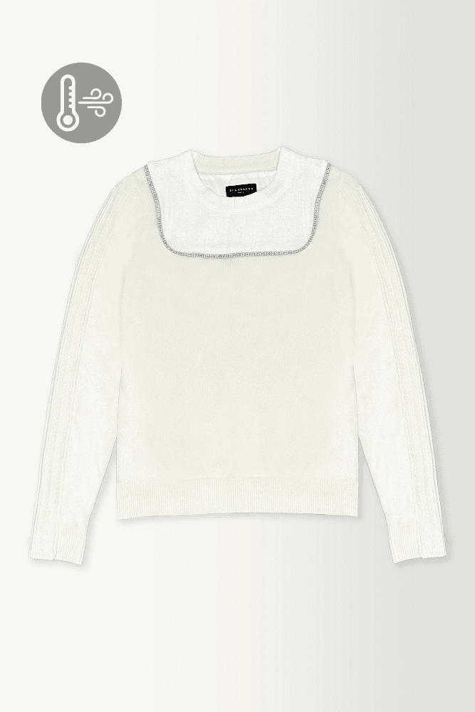 스와로브스키 테이프 방풍 니트_화이트(XS)