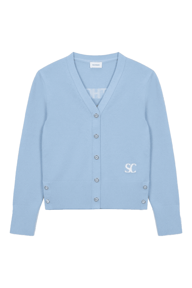여성 SC 로고 브이넥 가디건