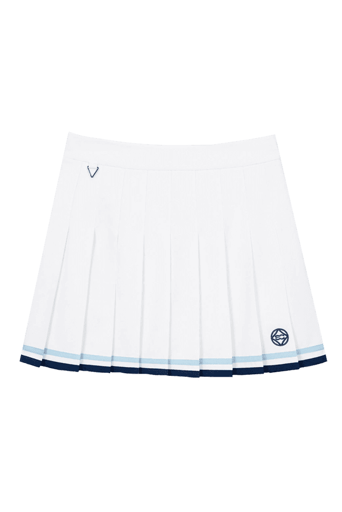 여성 컬러 스트라이프 플리츠 스커트