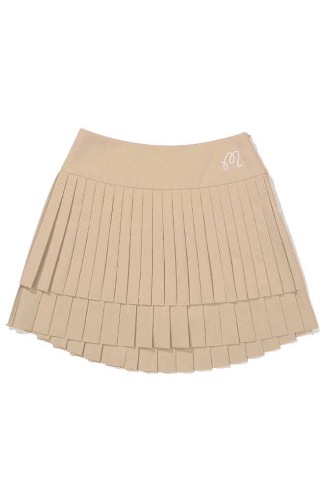 2단 플리츠 스커트