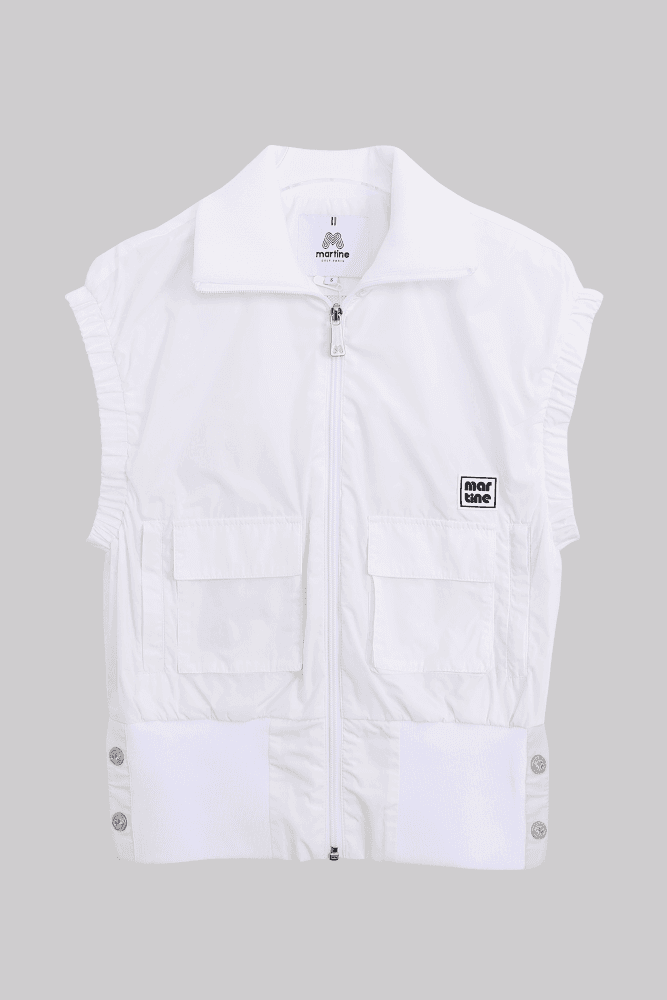 화이트 베스트 집업