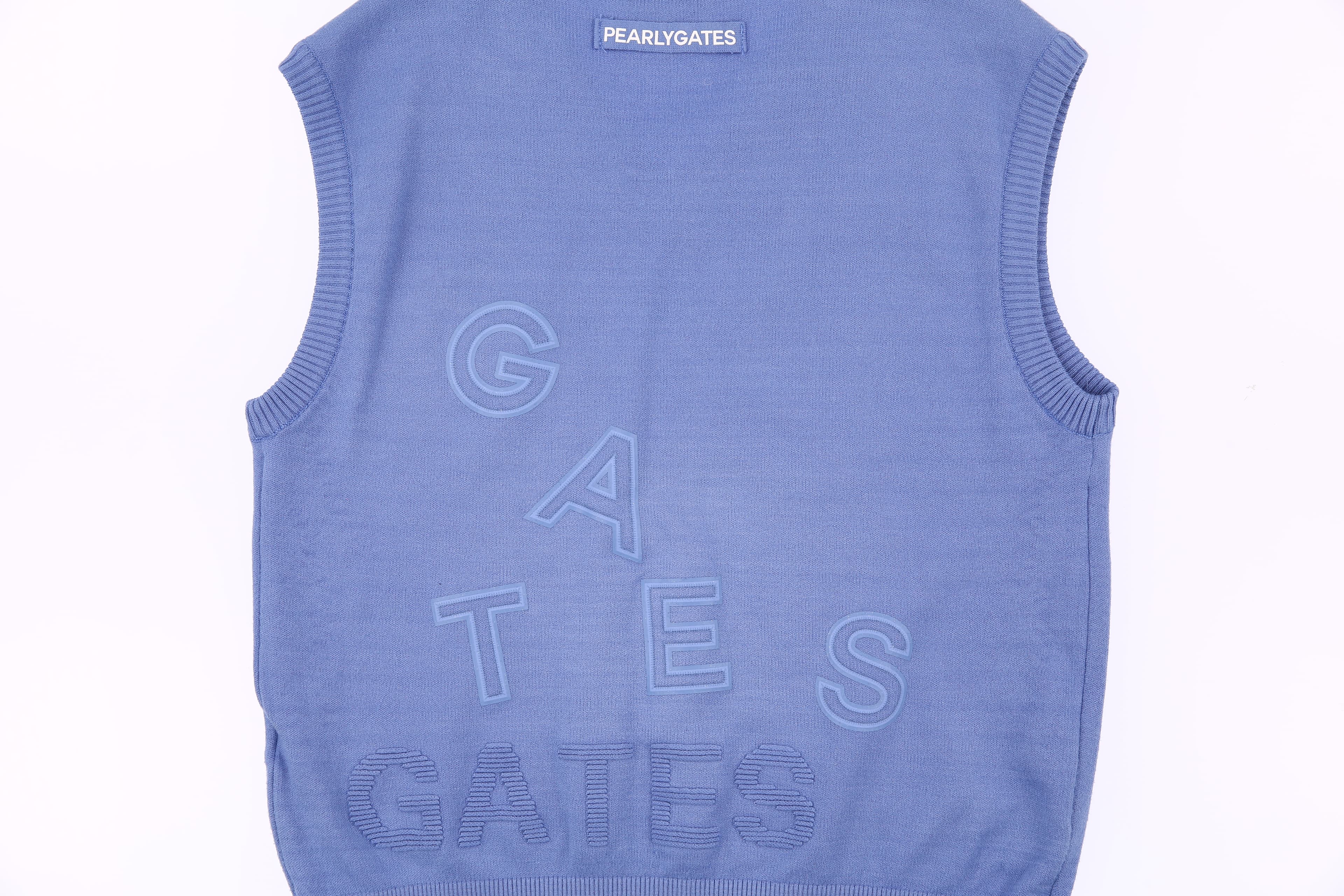 여성 스마일 로고 오버핏 니트 베스트