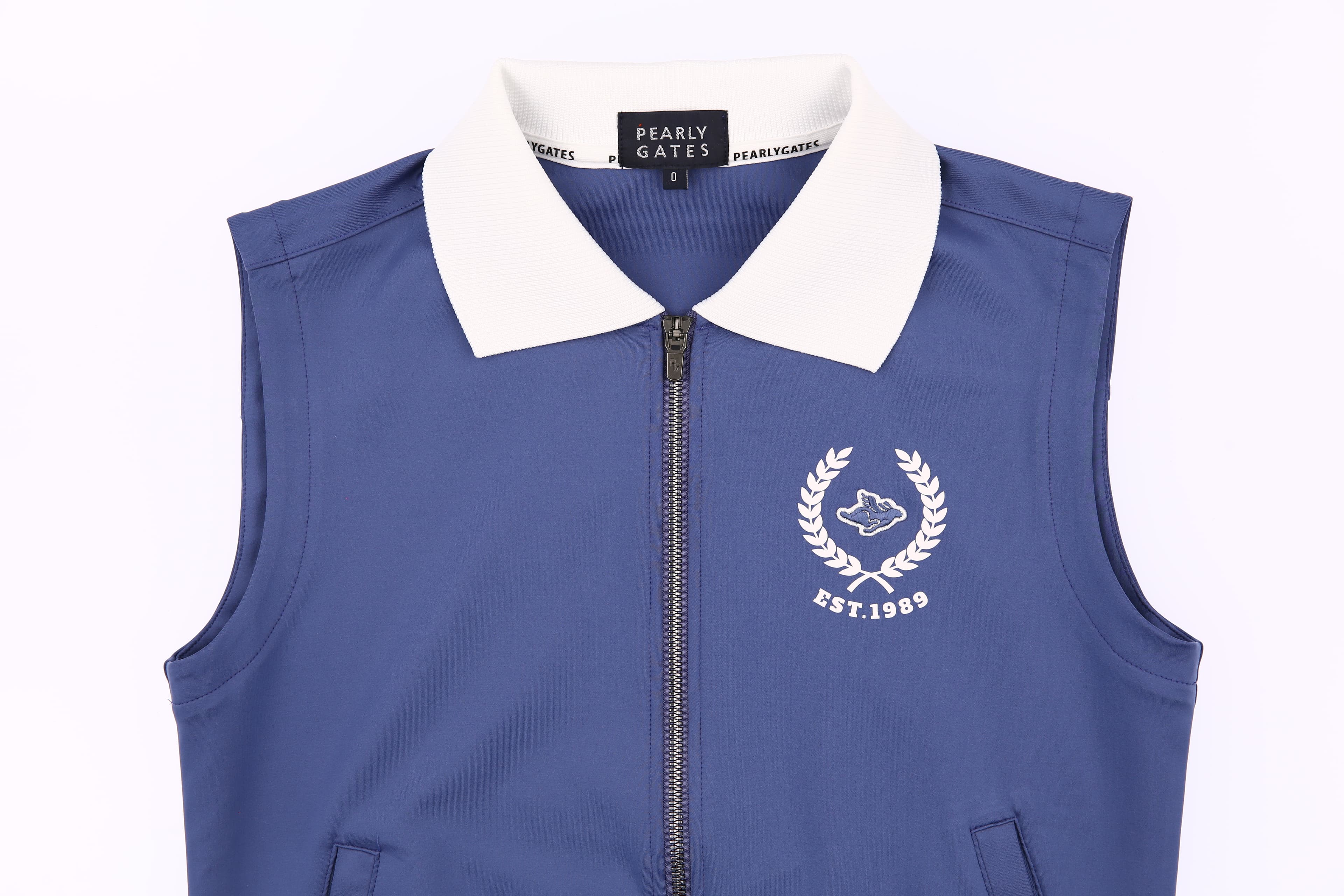 여성 니팅 카라 집업 베스트