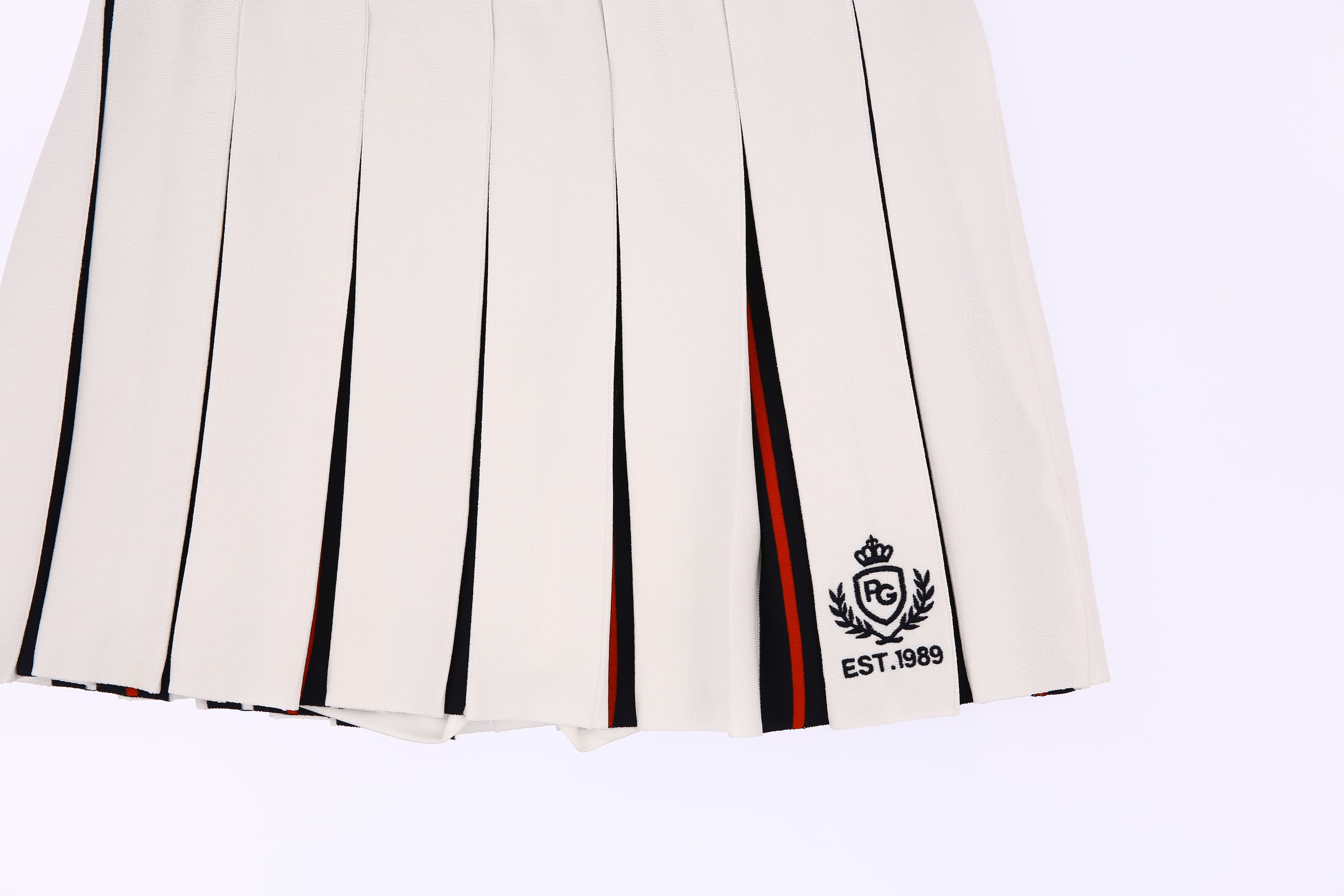 화이트 라인 큐롯 니트 스커트