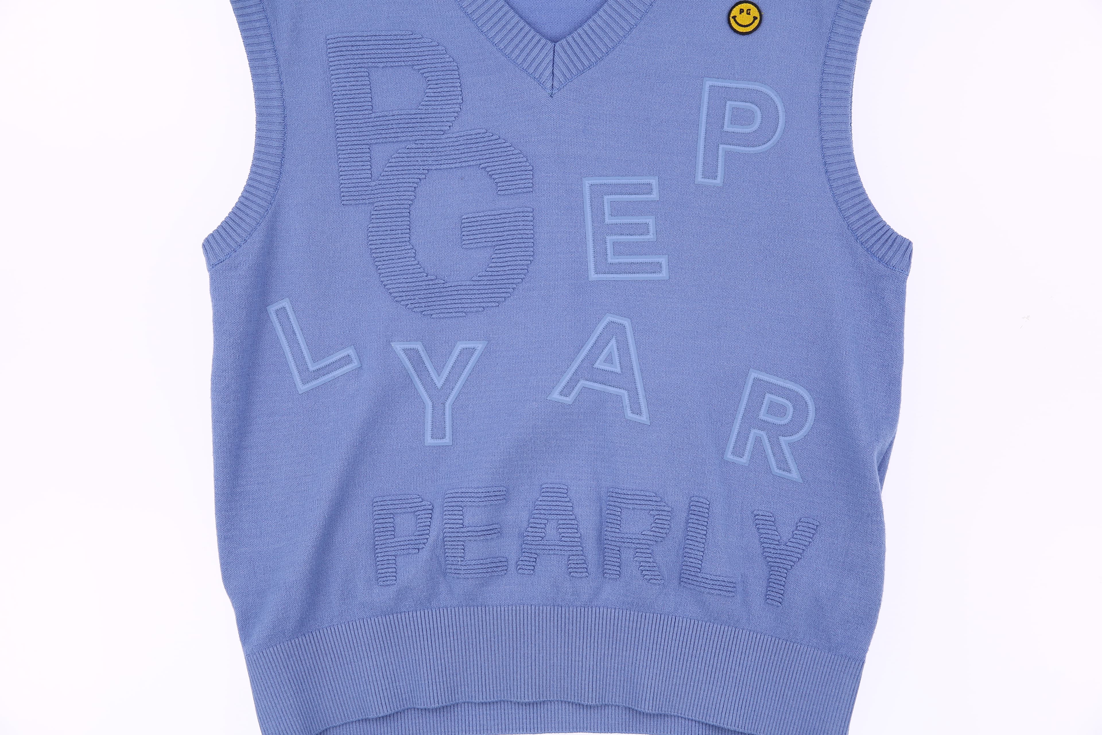 여성 스마일 로고 오버핏 니트 베스트