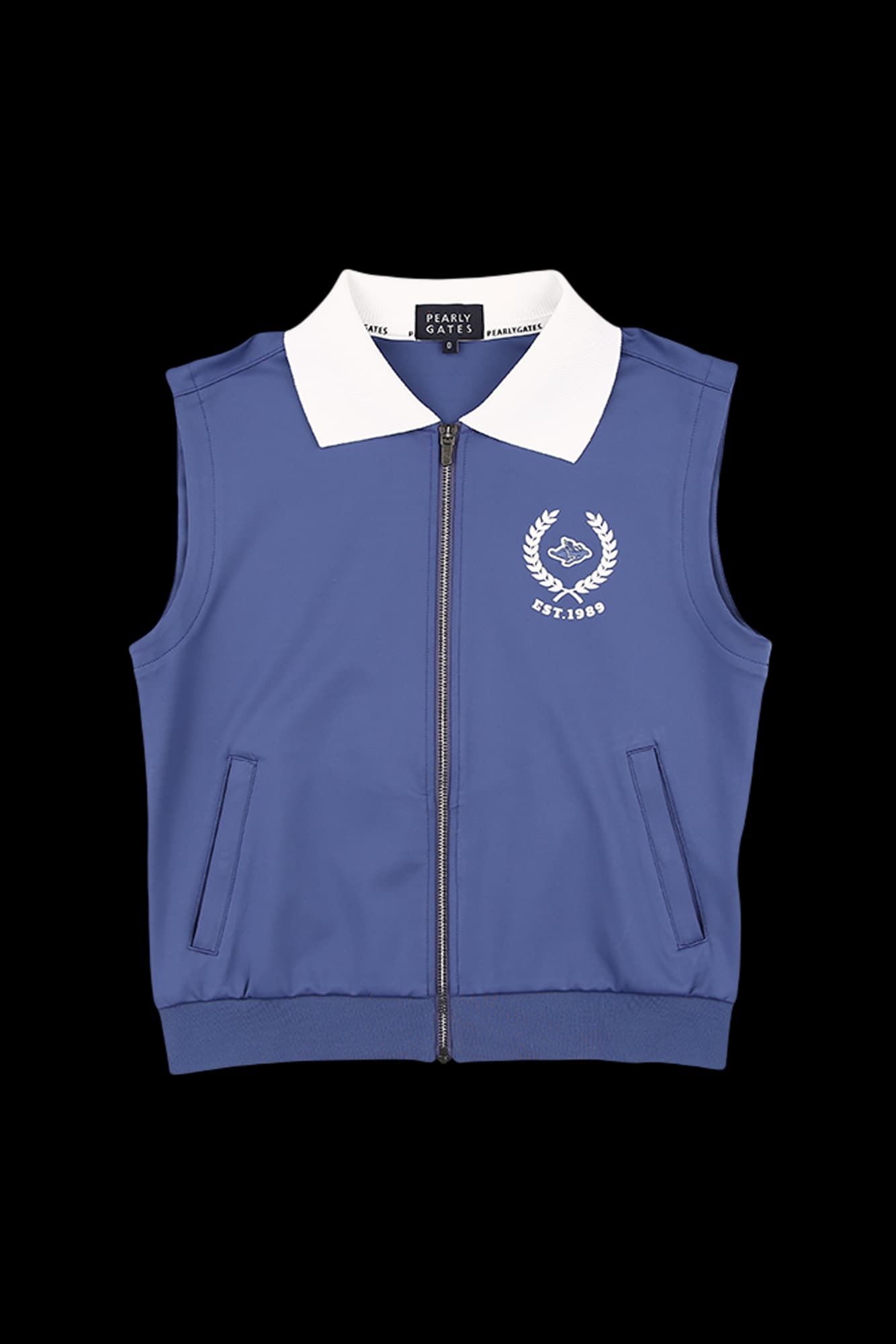 여성 니팅 카라 집업 베스트