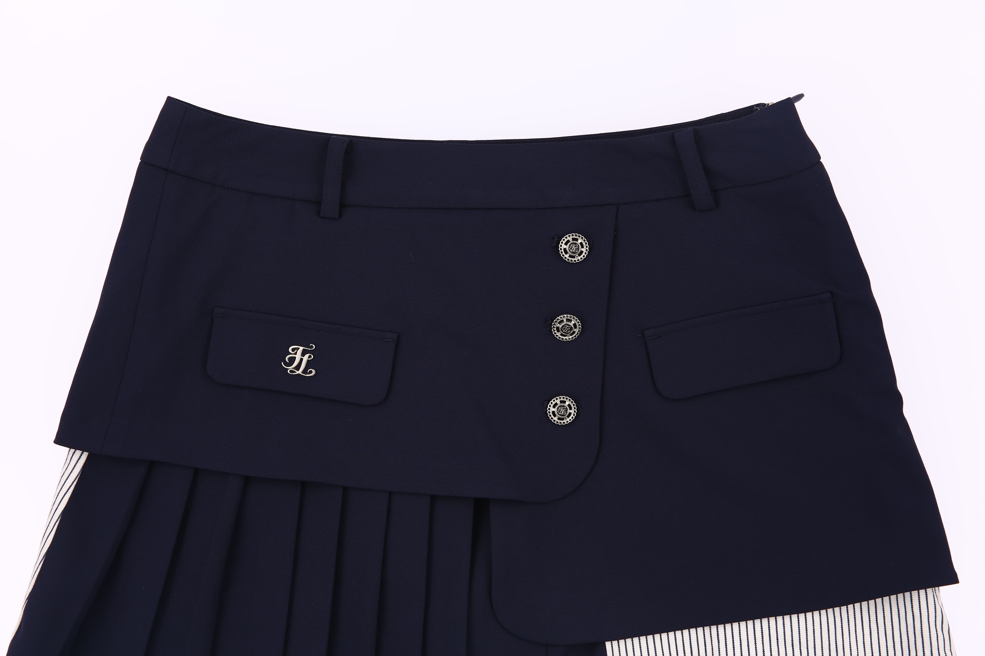 스트라이프 포켓 포인트 스커트