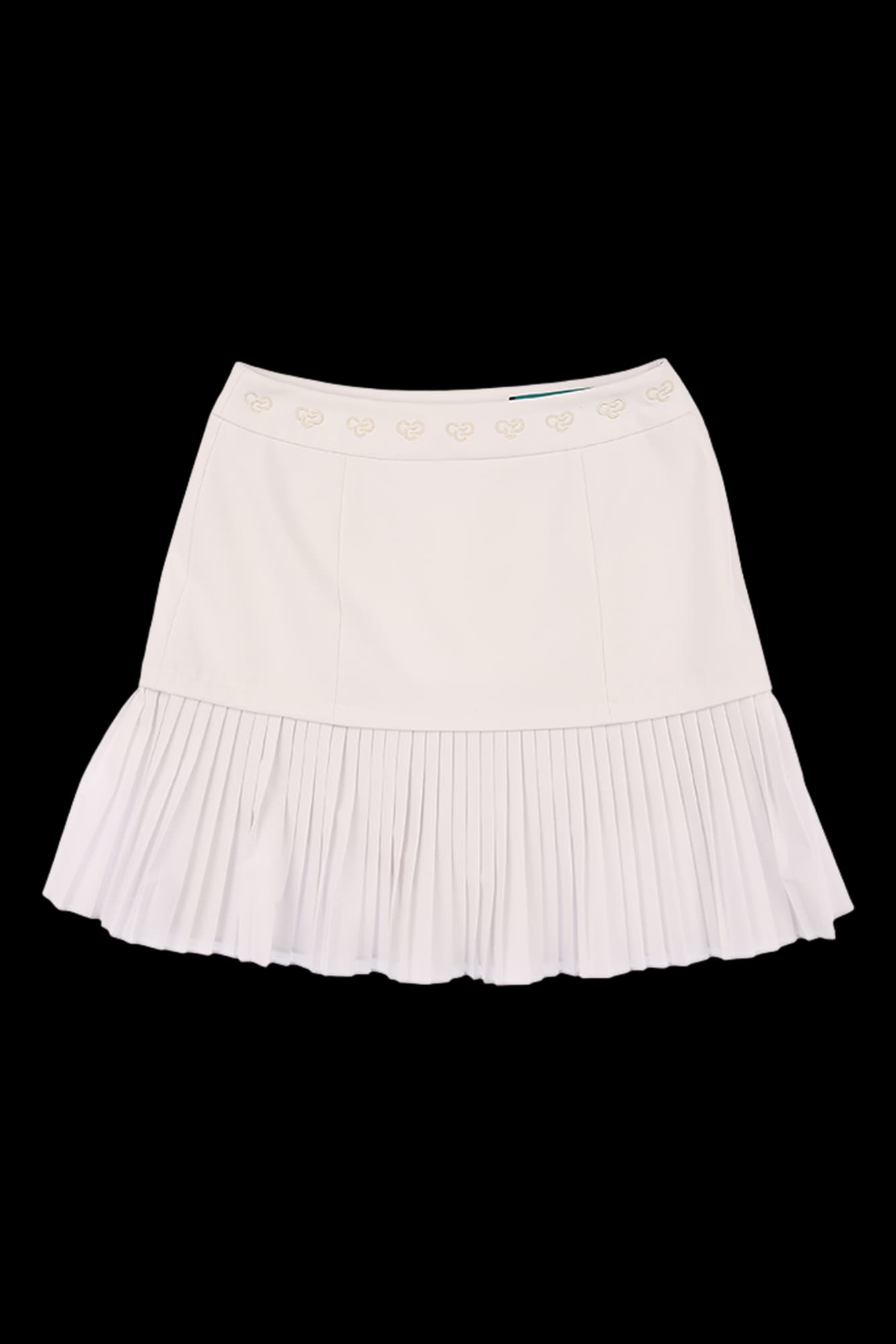 오비 로고 자수 H라인 플리츠 큐롯