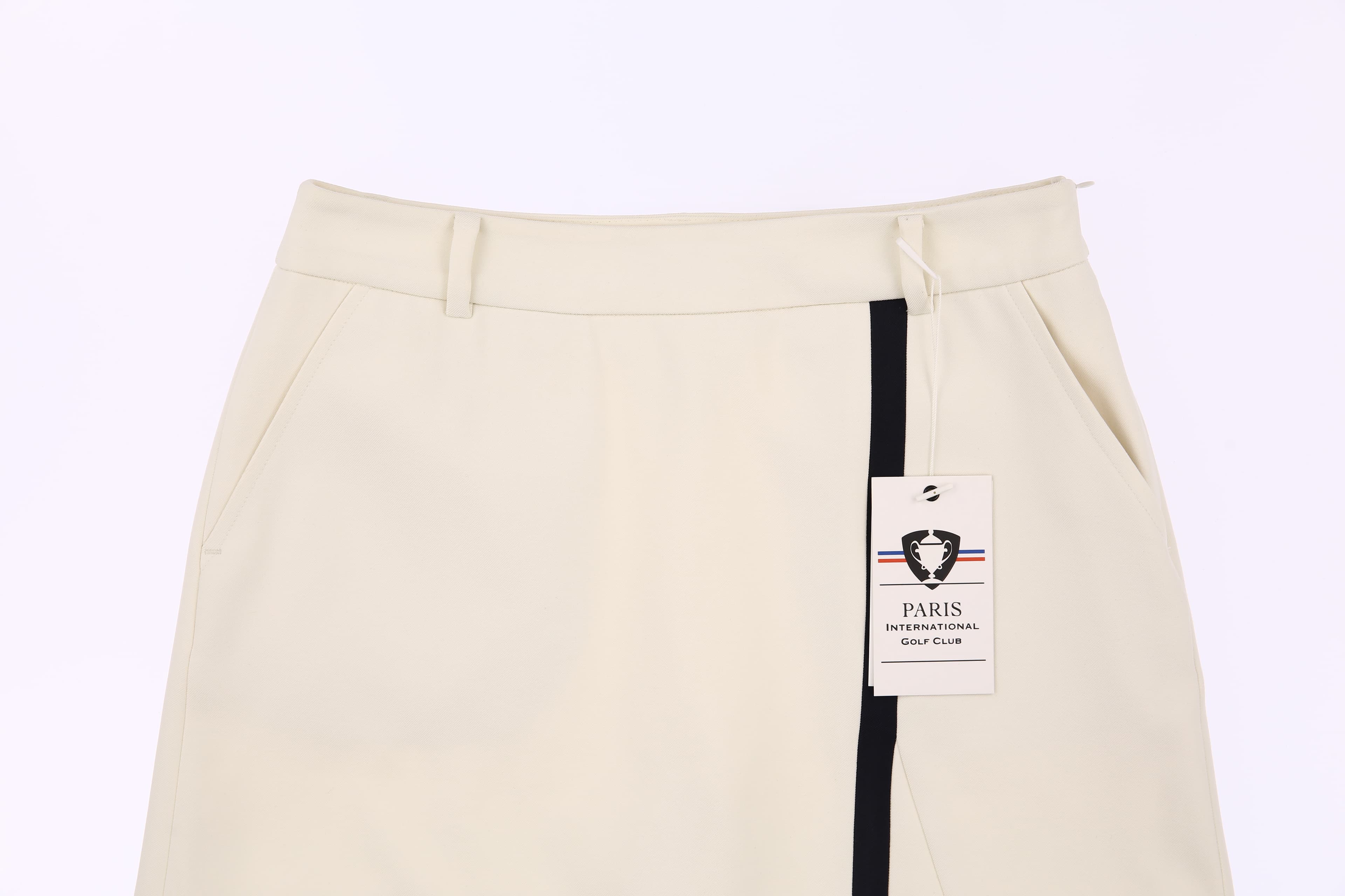 [새상품]배색 절개 포인트 H라인 큐롯 스커트