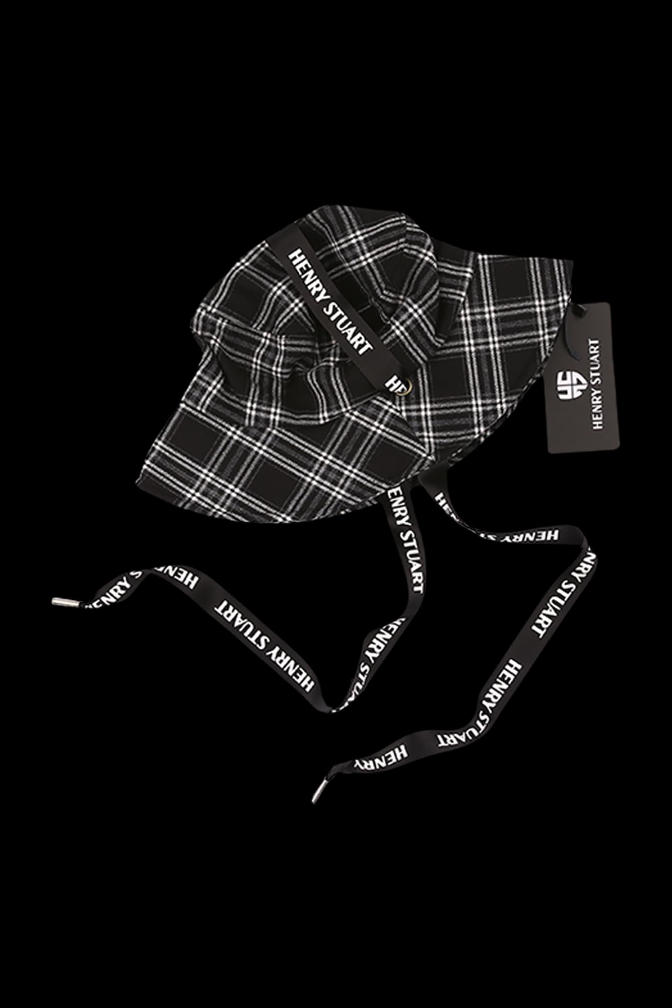 [새상품]체크패턴 스트링 버킷햇