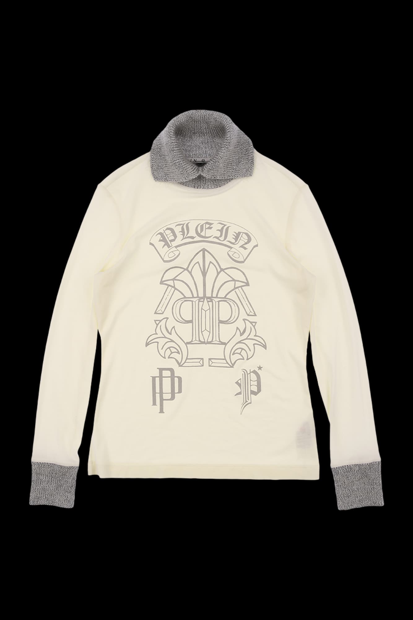 실버 디테일 하이넥 티셔츠