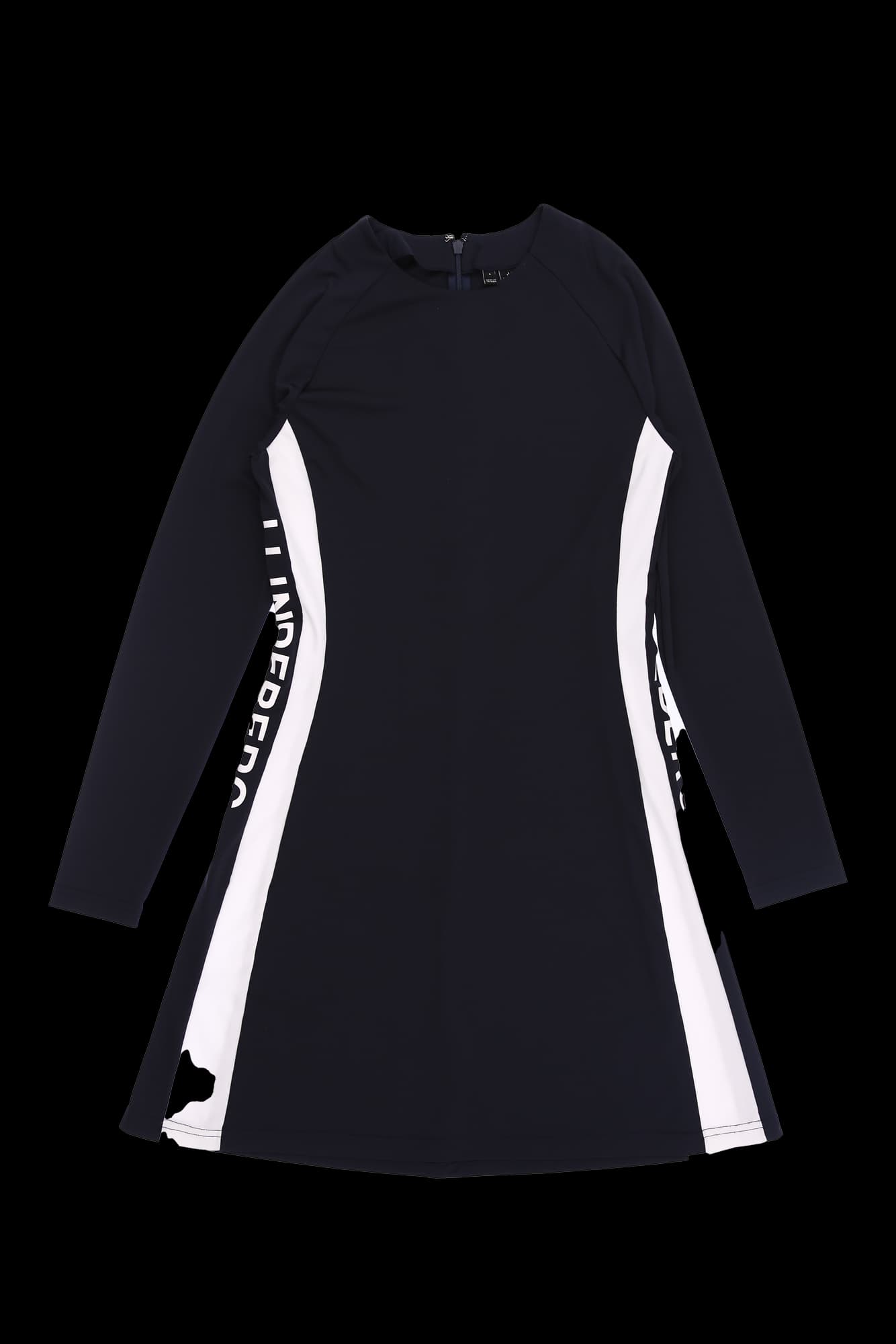 사이드 배색 로고 원피스