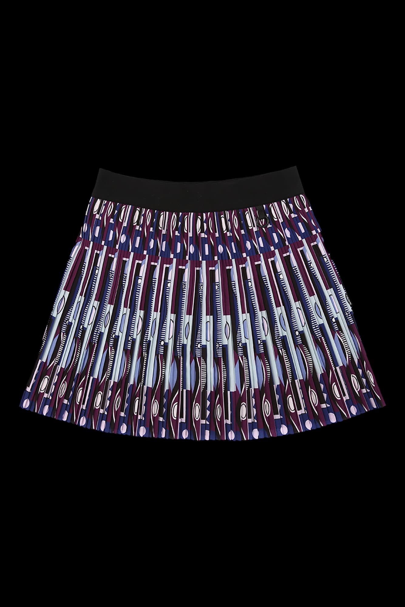 패턴 플리츠 밴딩 스커트