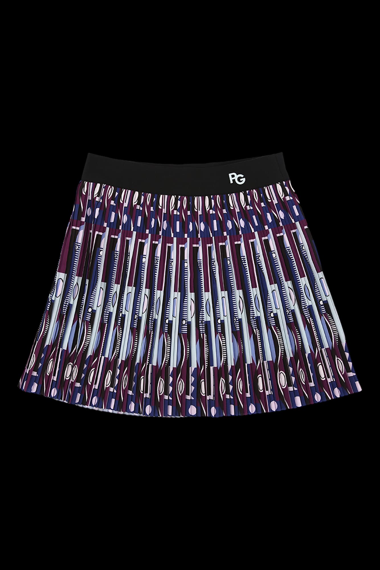 패턴 플리츠 밴딩 스커트