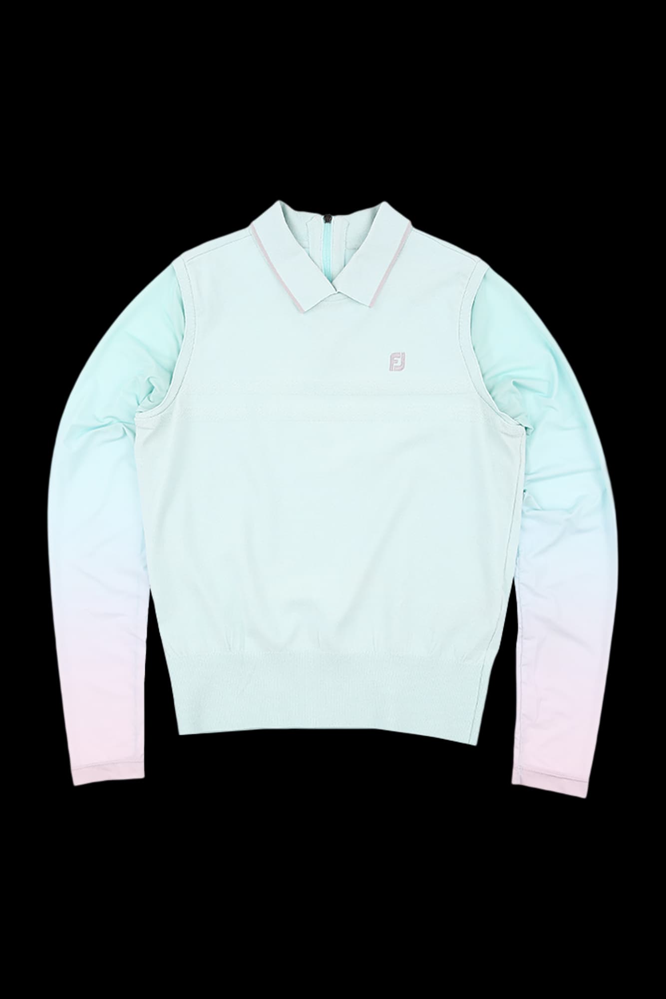 그라데이션 소매 카라티