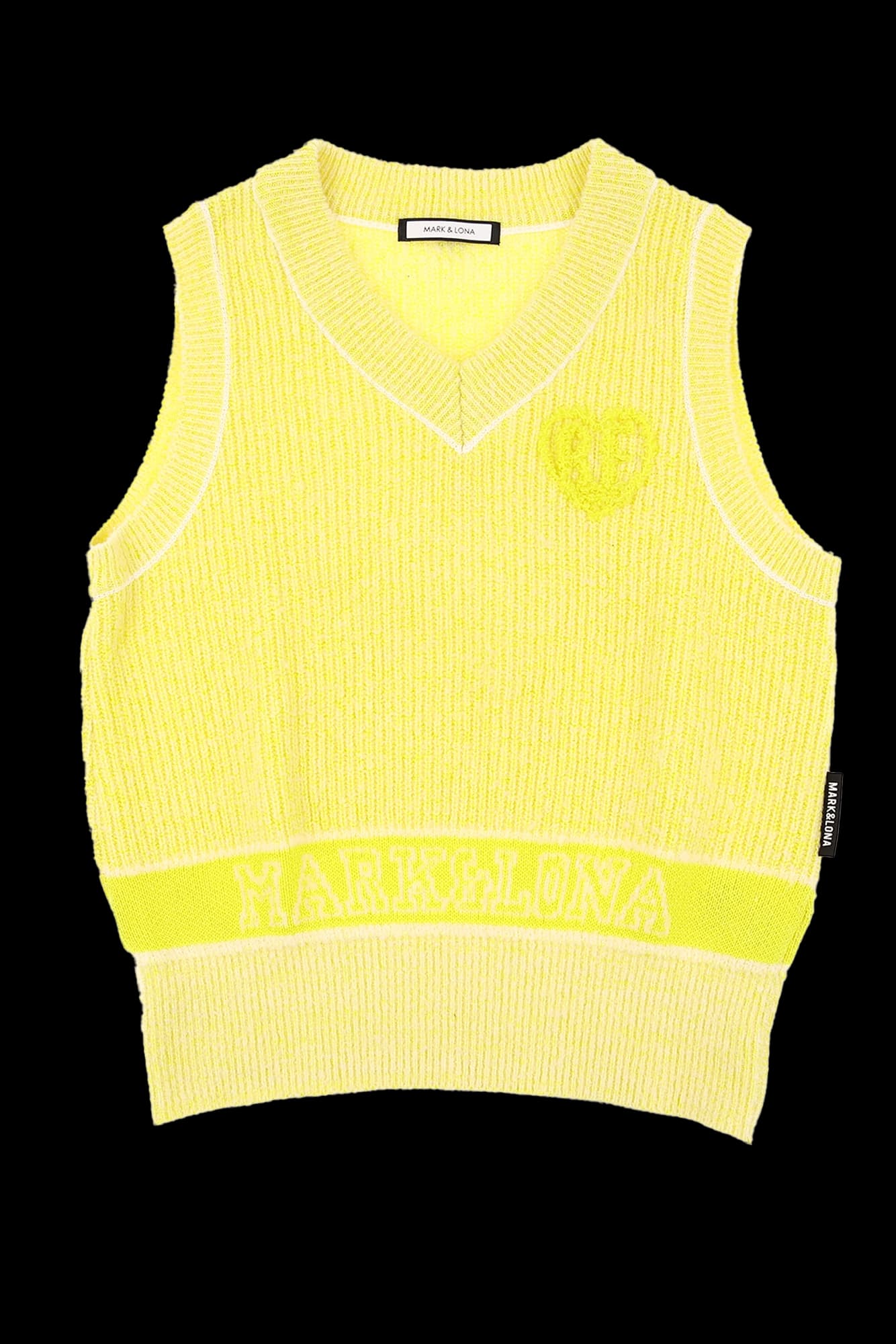 부클 자수 포인트 니트 베스트