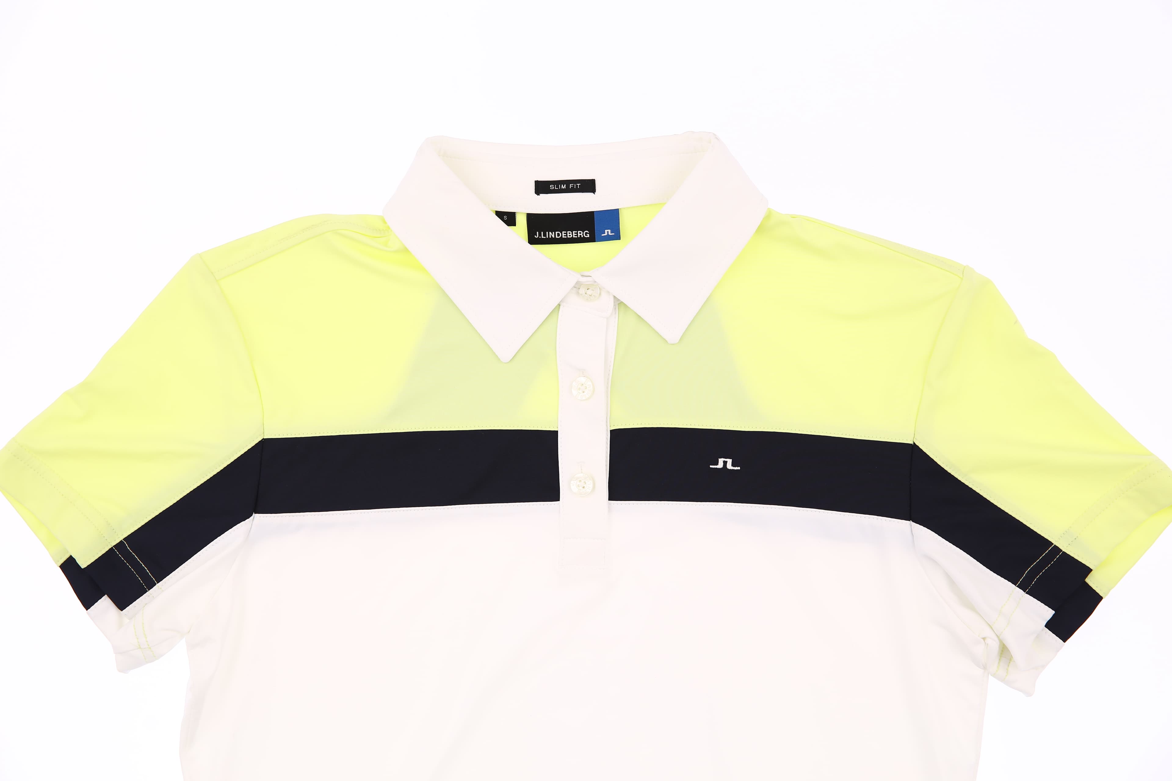 배색 포인트 슬림핏 티셔츠