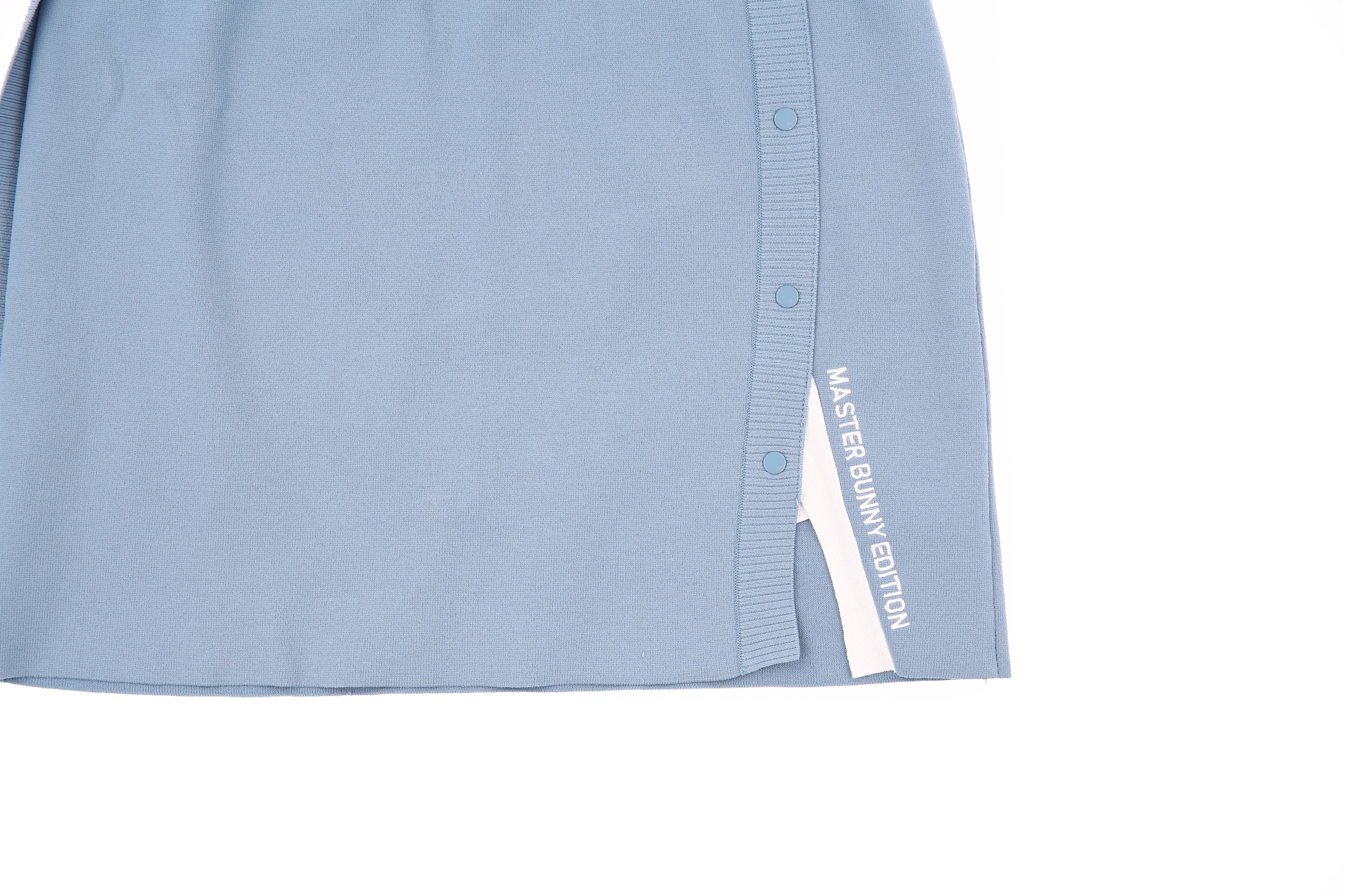 버튼 슬릿 니트 큐롯스커트