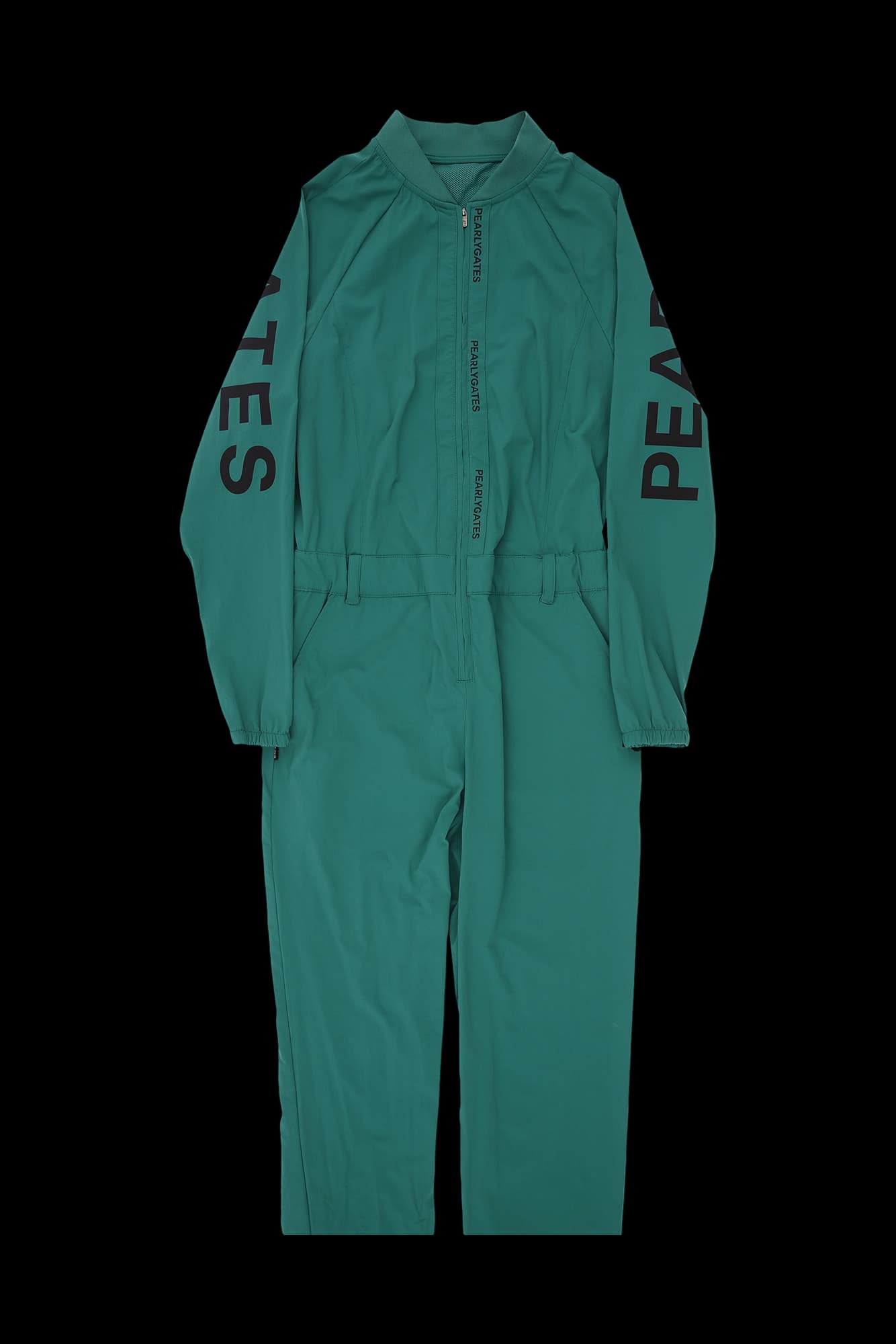 프리팅 밴딩넥 점프수트 