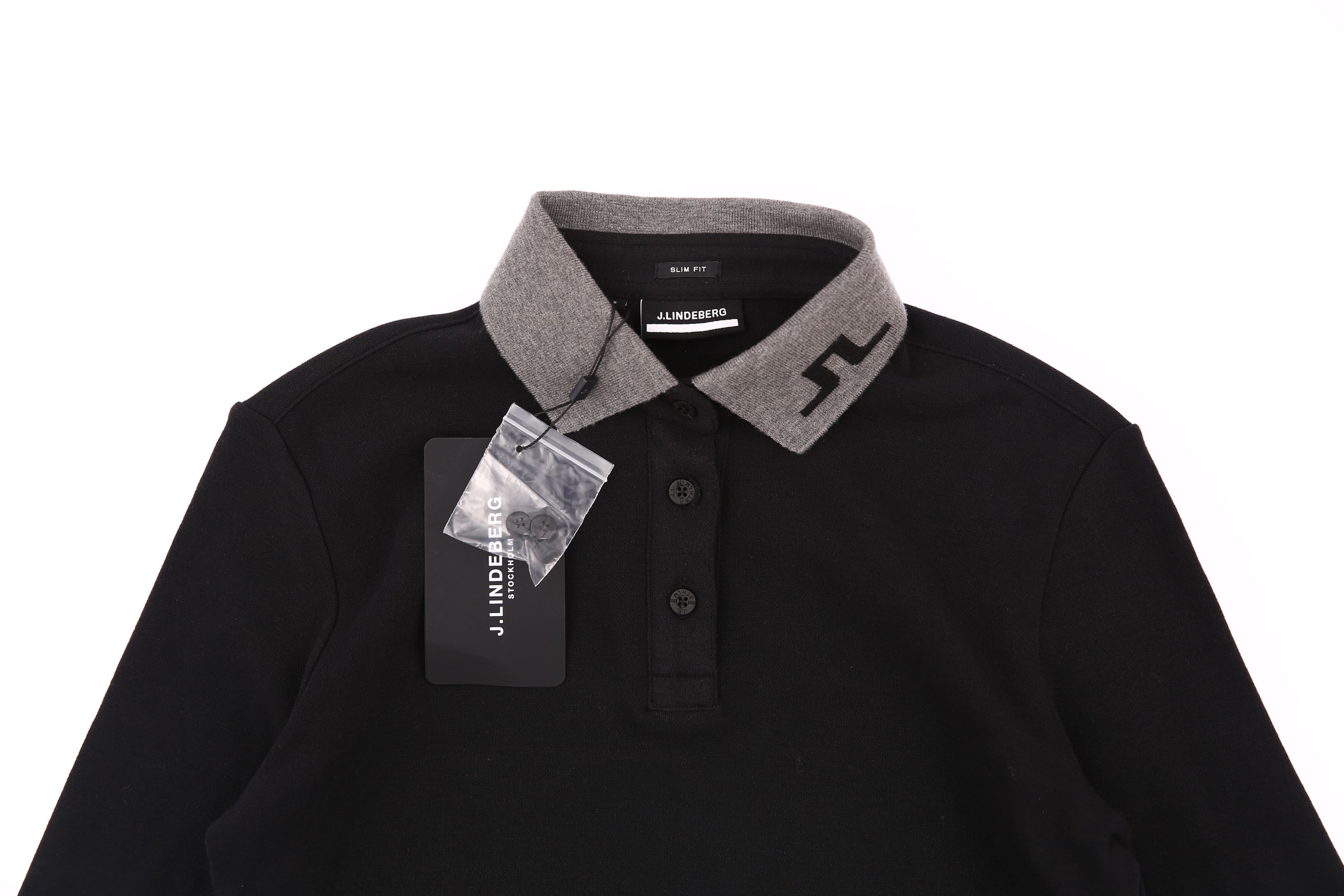 [새상품] 카라 배색 긴팔티셔츠